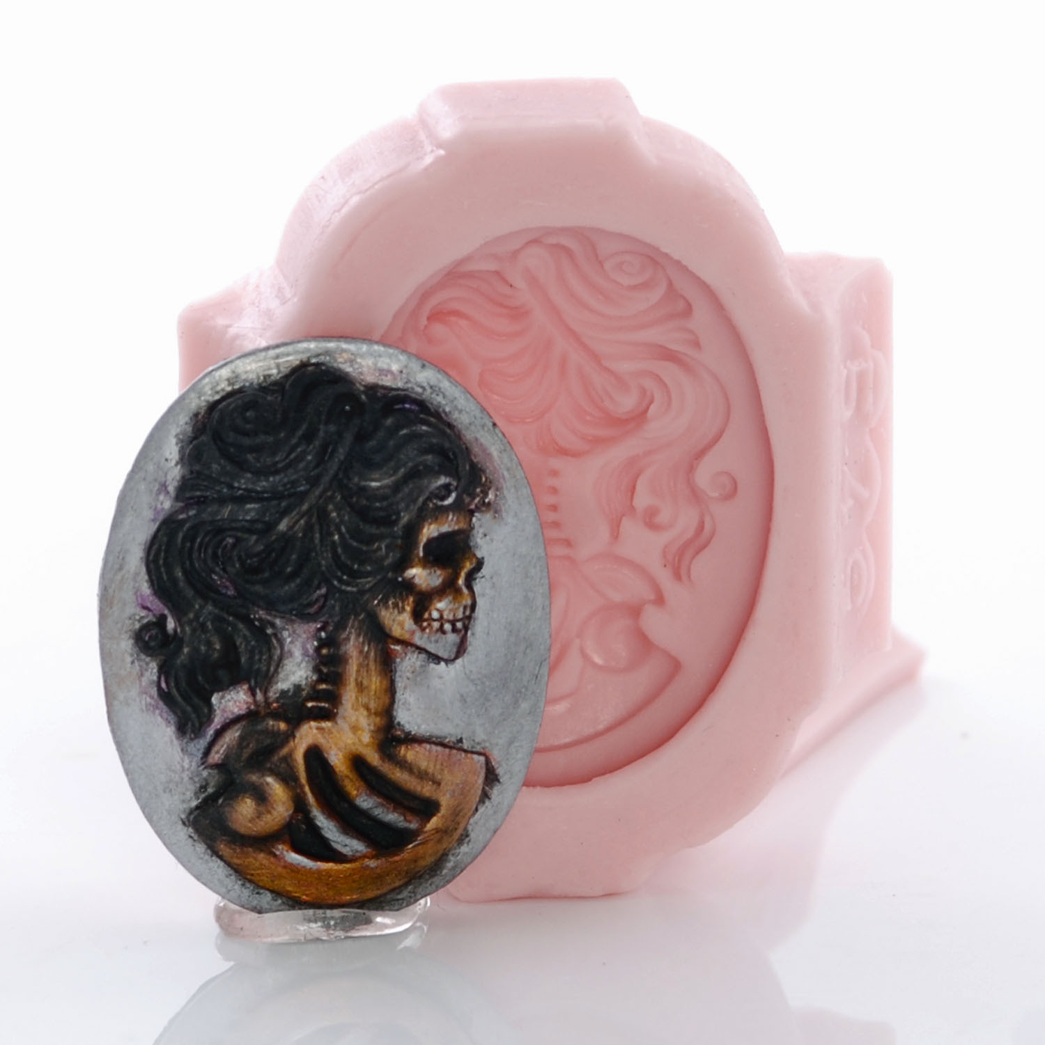 Lolita Skull Silicone Mold - Resin Polymer Clay Food Safe Fondant Chocolate (545