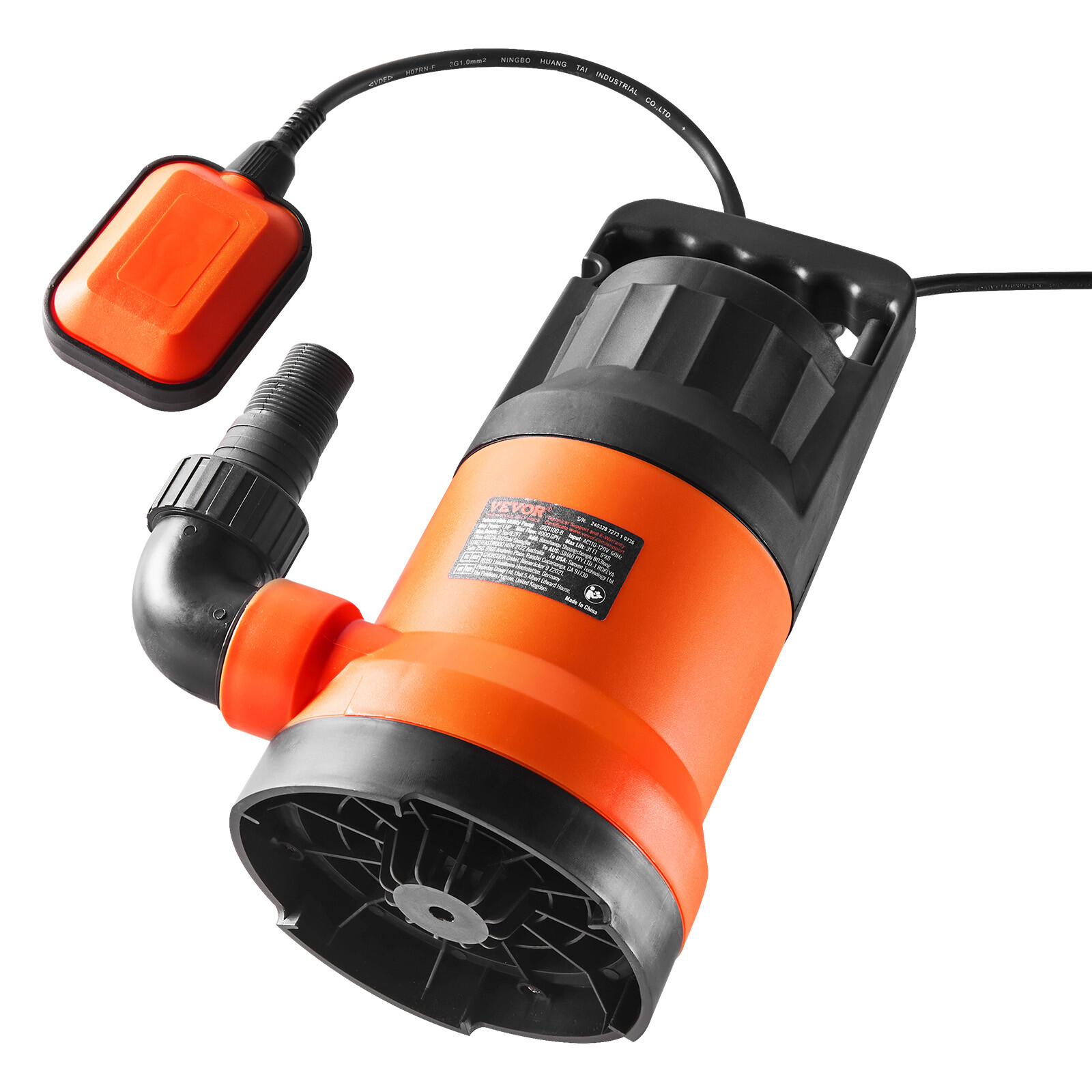 VEVOR Submersible Utility Pump Sump Pump 1 HP 4000 GPH 31 ft Head Water Pump