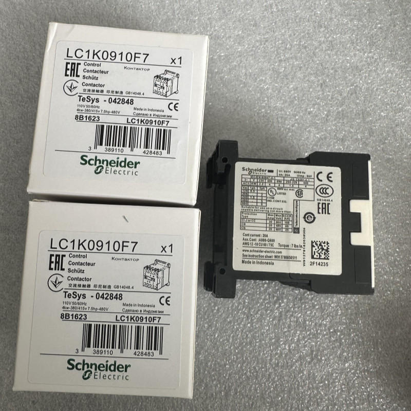 LC1K0910F7 LC1K0610F7 LC1K1210G7 Schneider New Contactor: 110VAC 50/60Hz Coil