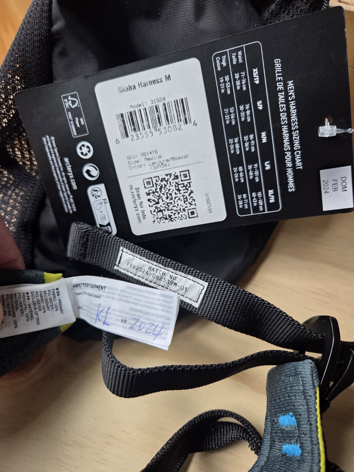 NWT Arc'Teryx Skaha Men's Medium Harness Rock Gym Climbing