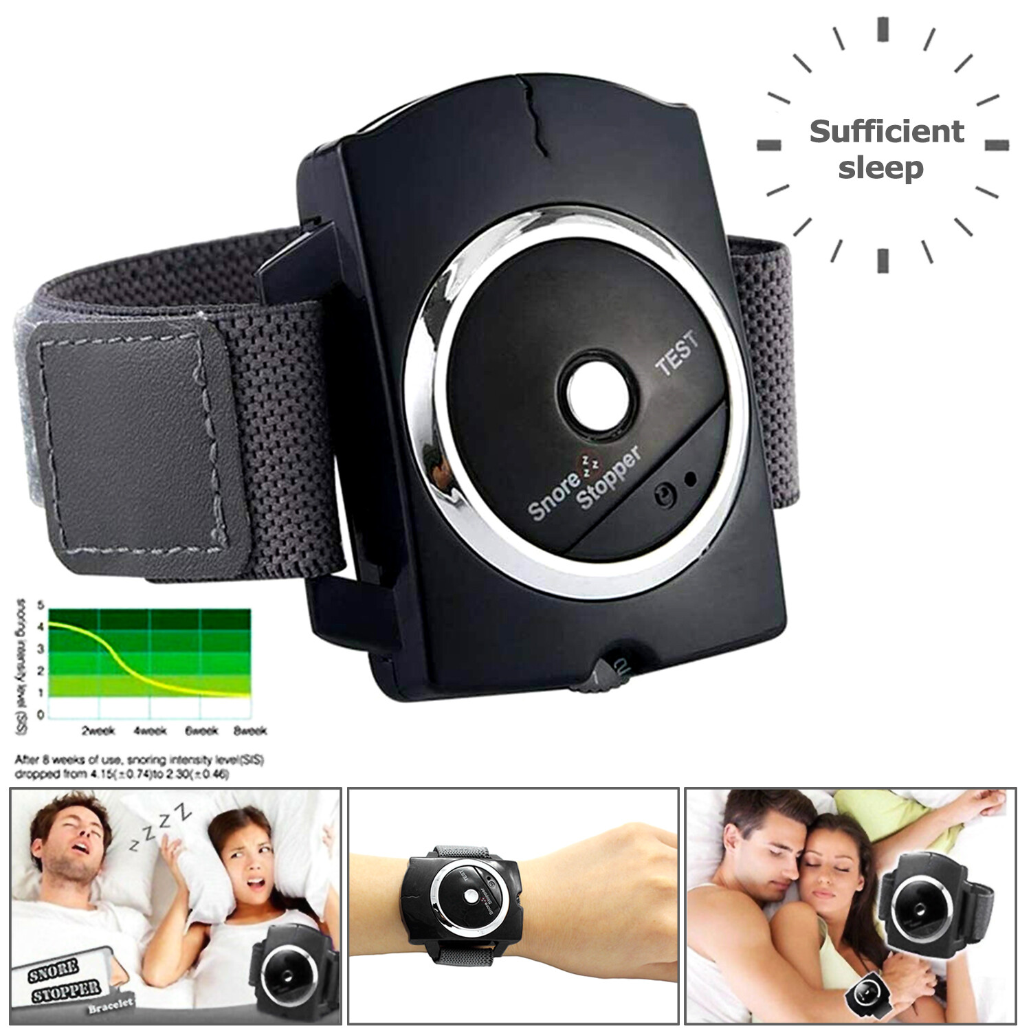 Anti-Snore Wristband Snore Stopper Sleep Connection Bracelet Device Snoring USA