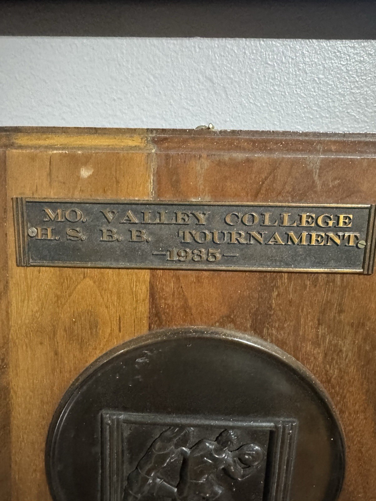 Antique 1935 Basketball Trophy Plaque