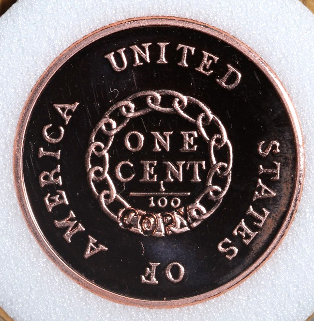 1793 National Collectors Tribute - Proof Copy - Flowing Hair Chain Cent