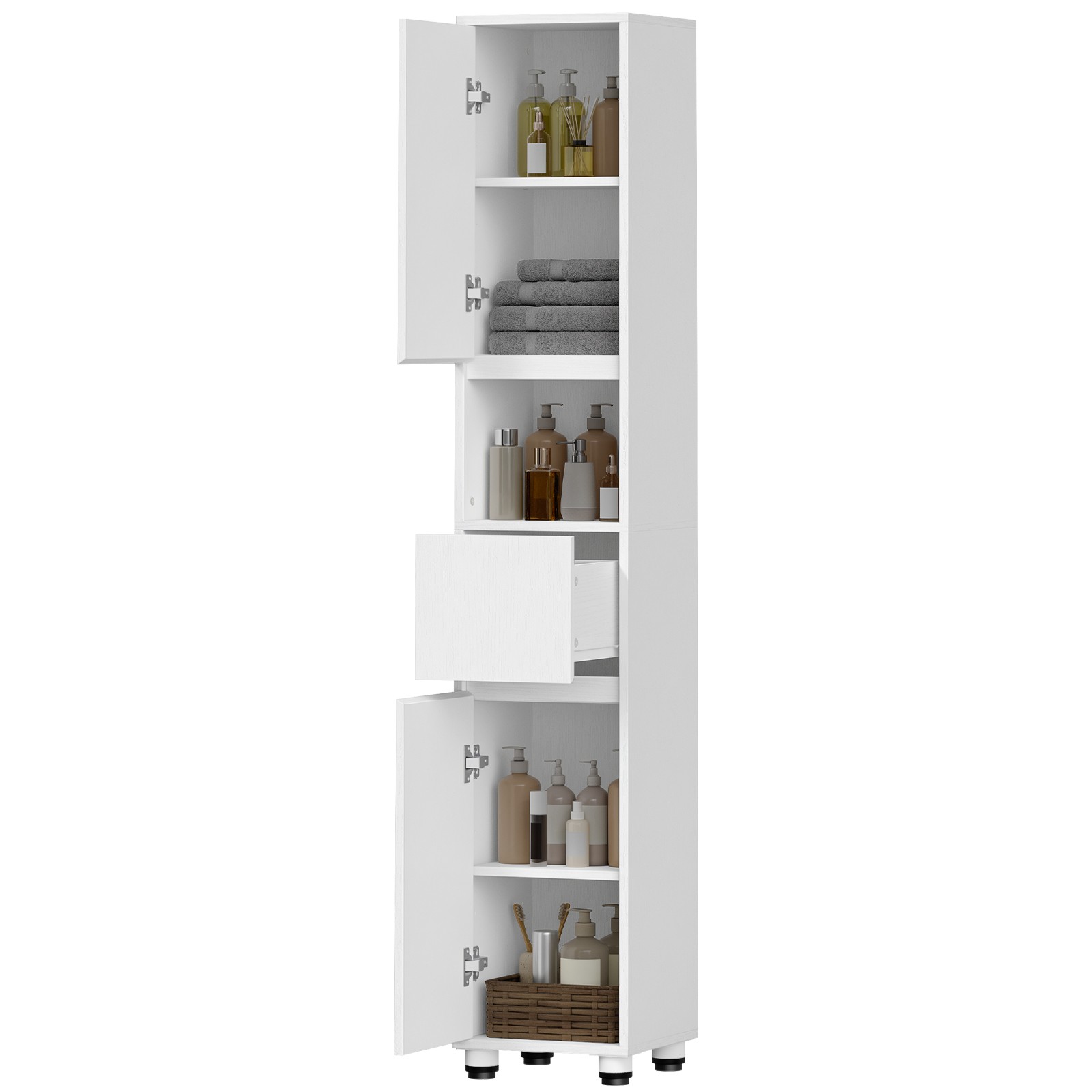 Freestanding Bathroom Cabinet Storage Organizer 11.8’’ x 11.8’’ x 66.9’’