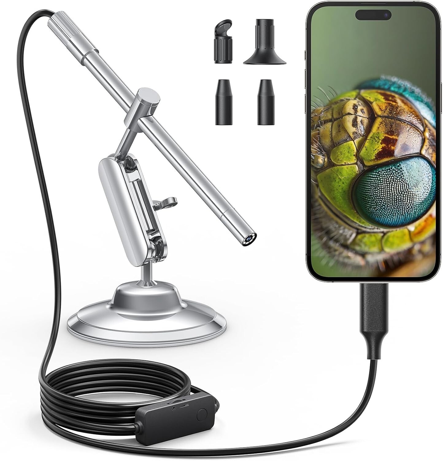 Teslong USB-C Digital Microscope 10X to 200X Magnification Portable Camera Metal