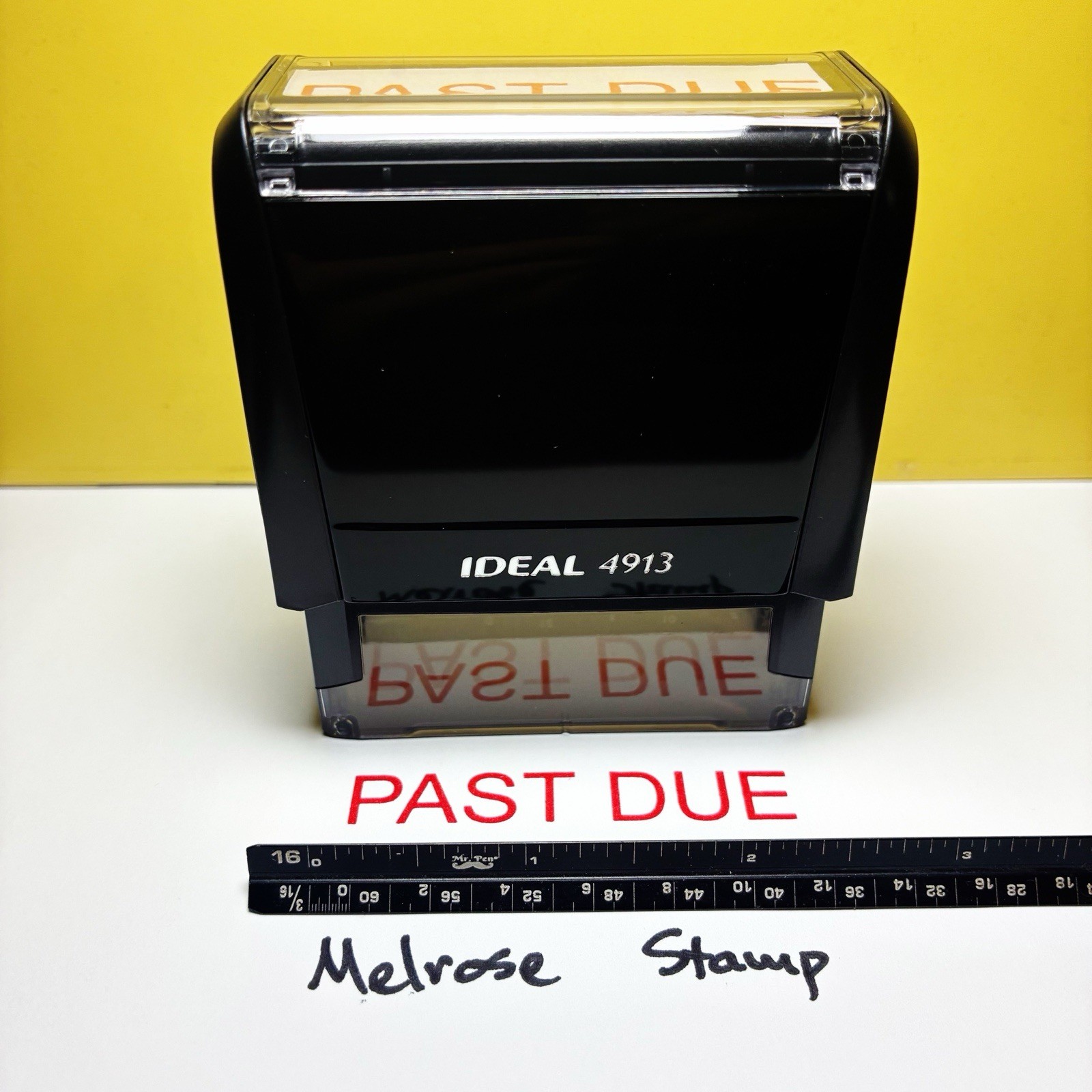 Past Due Rubber Stamp Red Ink Self Inking Ideal 4913