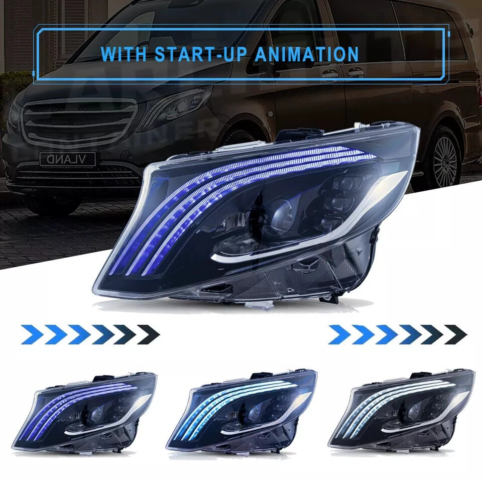 VLAND Full LED Headlights Fit 2014-2017 Mercedez Benz W222 S-Class Animation Set