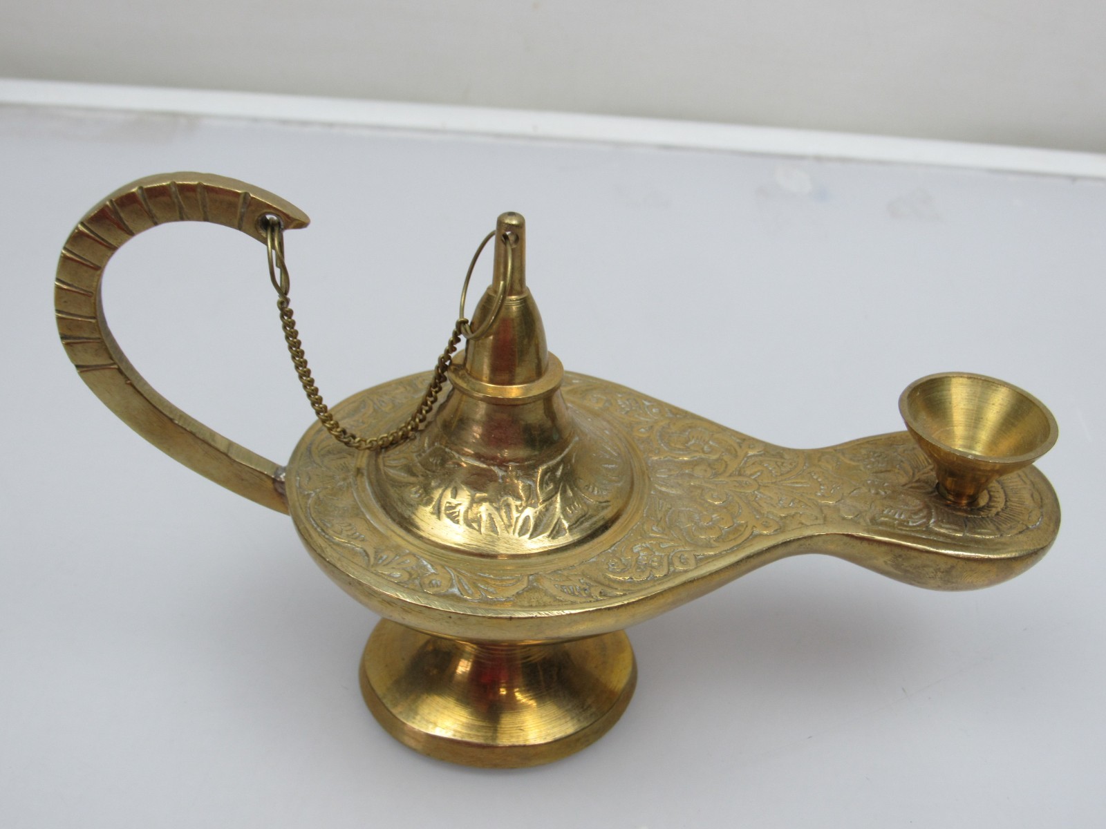 Vintage Brass Aladdin Genie Oil Lamp Incense Burner