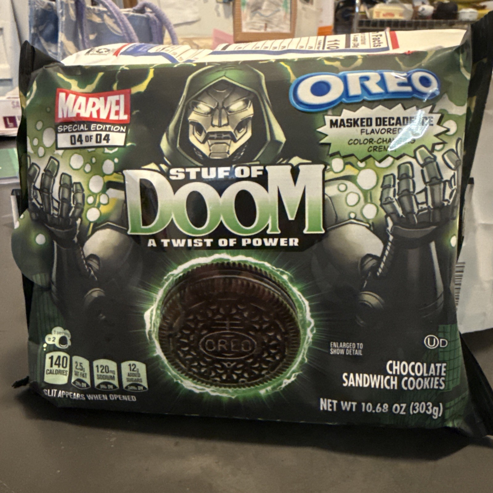 MARVEL OREO STUF OF DOOM CHOCOLATE CREME SANDWICH COOKIES 10.68 OZ 04 OF 04
