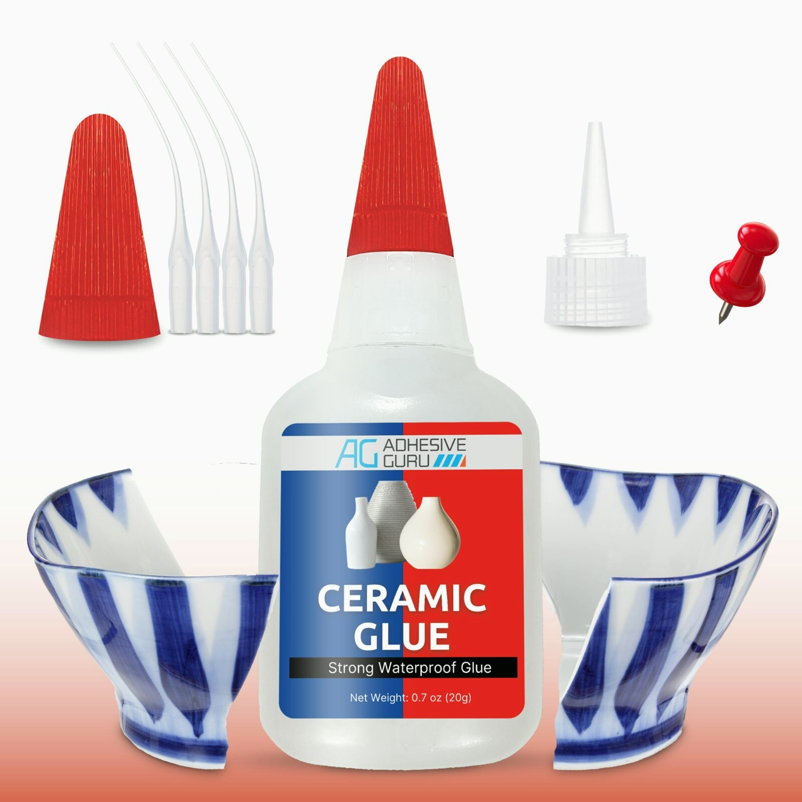 Adhesive Guru Ceramic Glue (0.7 oz) Super Glue for Pottery, Porcelain