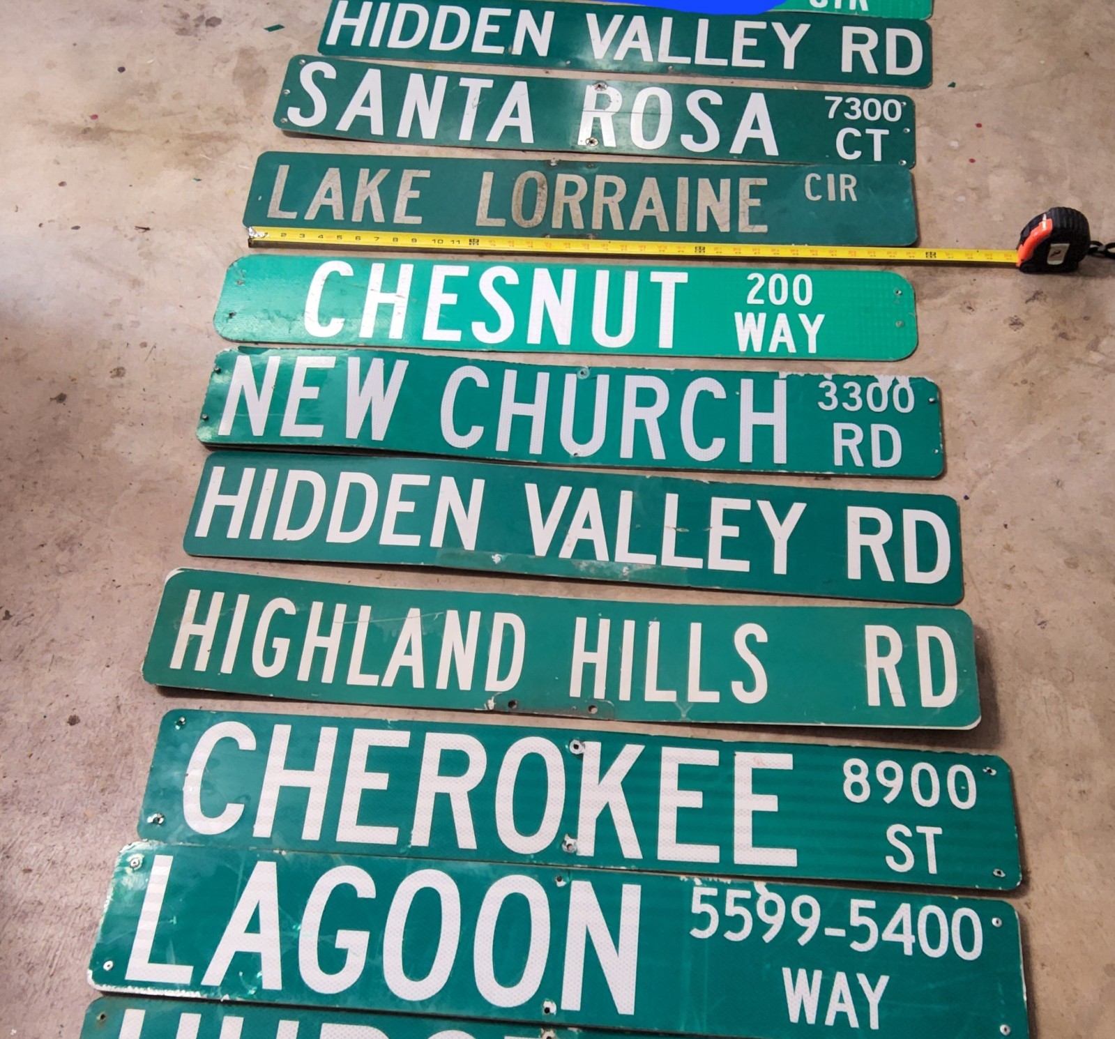 Street name signs pICK ONE. Approximately 36 inch in length