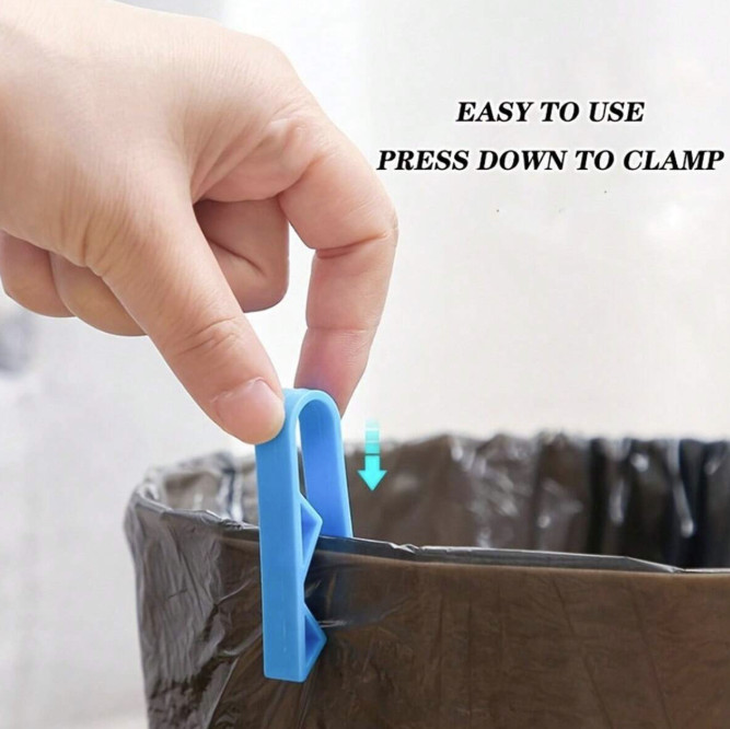 10PCS Trash Bag Clips Anti-Slip Garbage Bin Clamp for Home Use - NEW