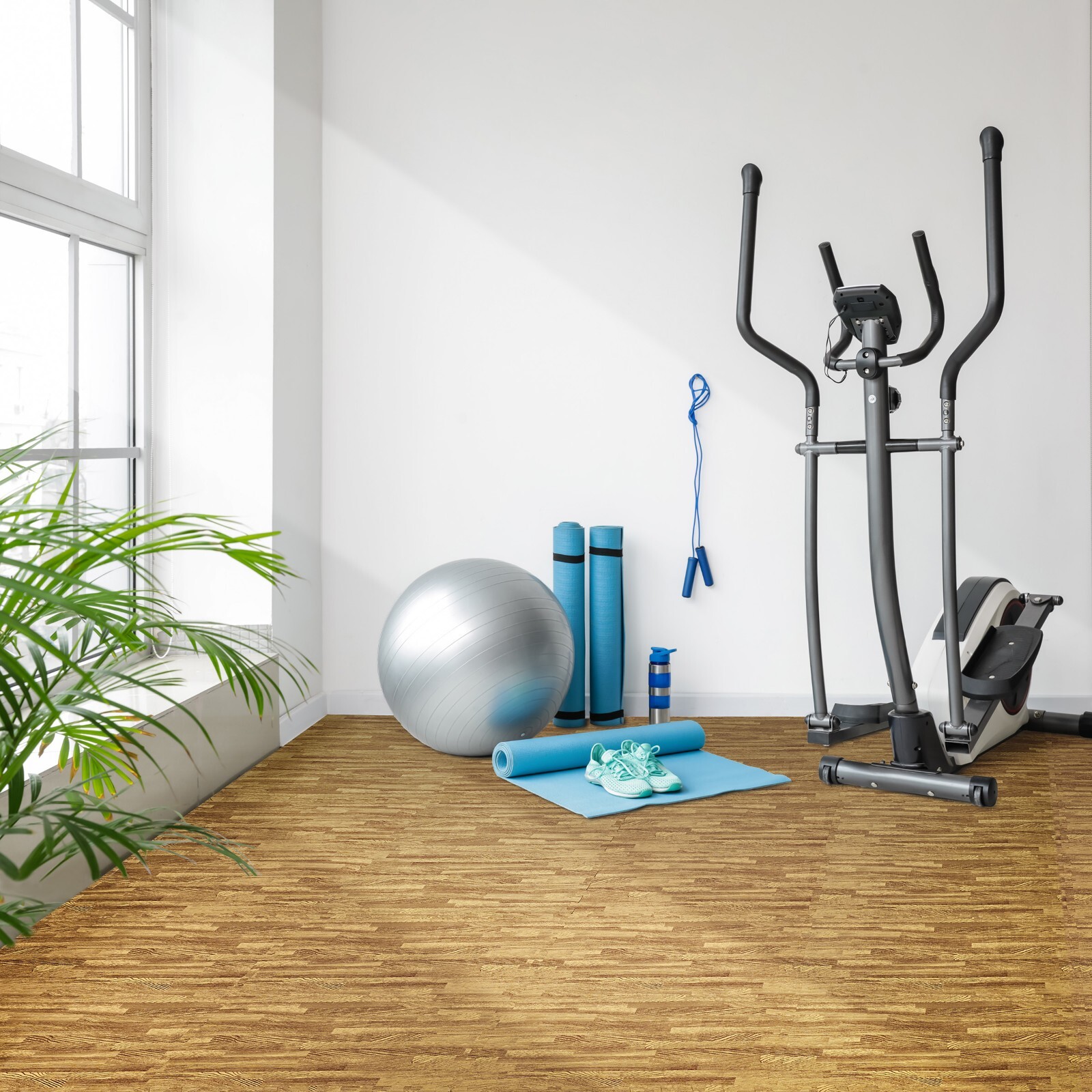 Sorbus 96 Sq. Ft. Wood Grain Floor Tiles, Interlocking EVA Foam Mats 24 Pcs.