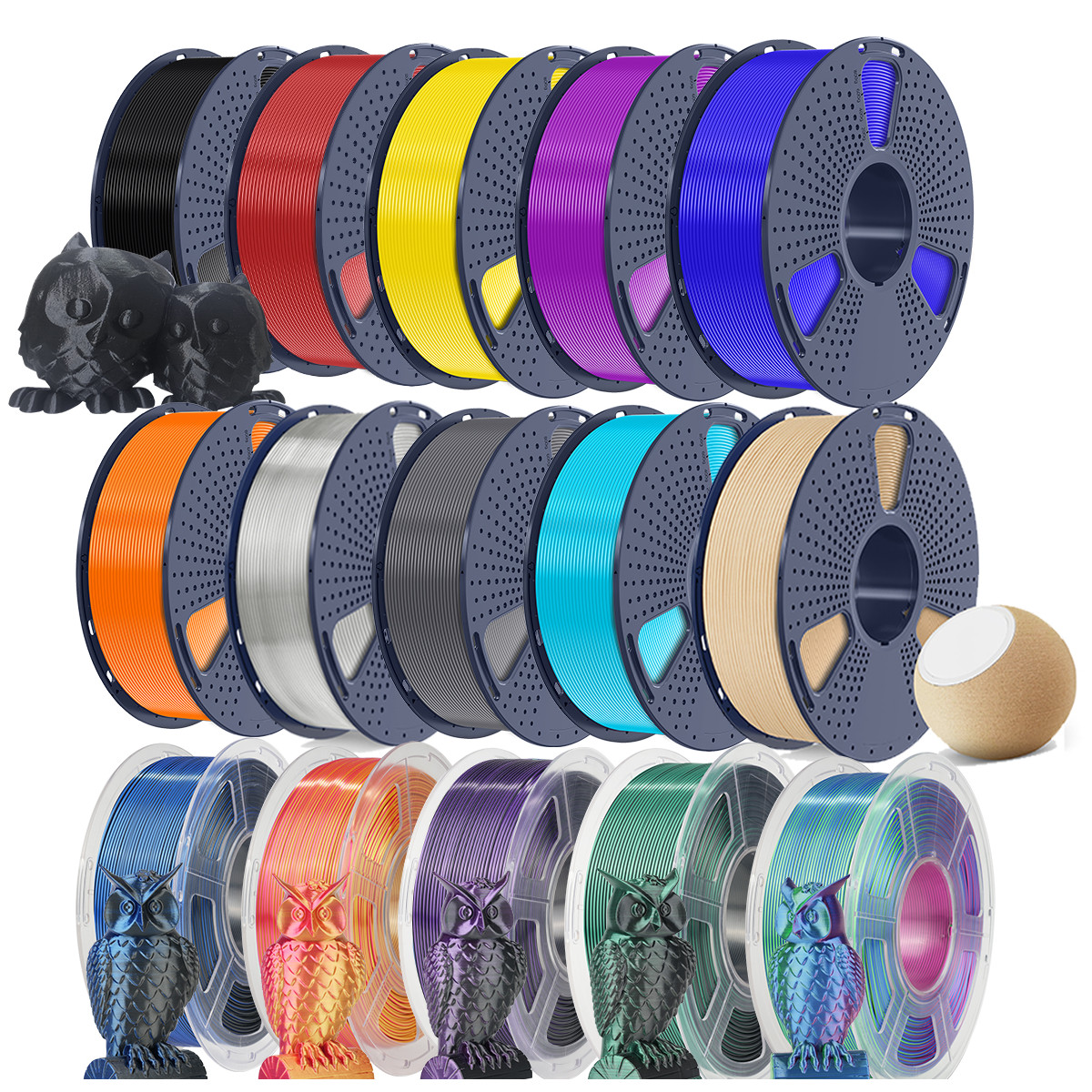 (BUY 6 GET 4 FREE,Add 10) SUNLU PETG/PLA/PLA+/ASA/ABS 3D Filament 1KG 1.75MM Lot