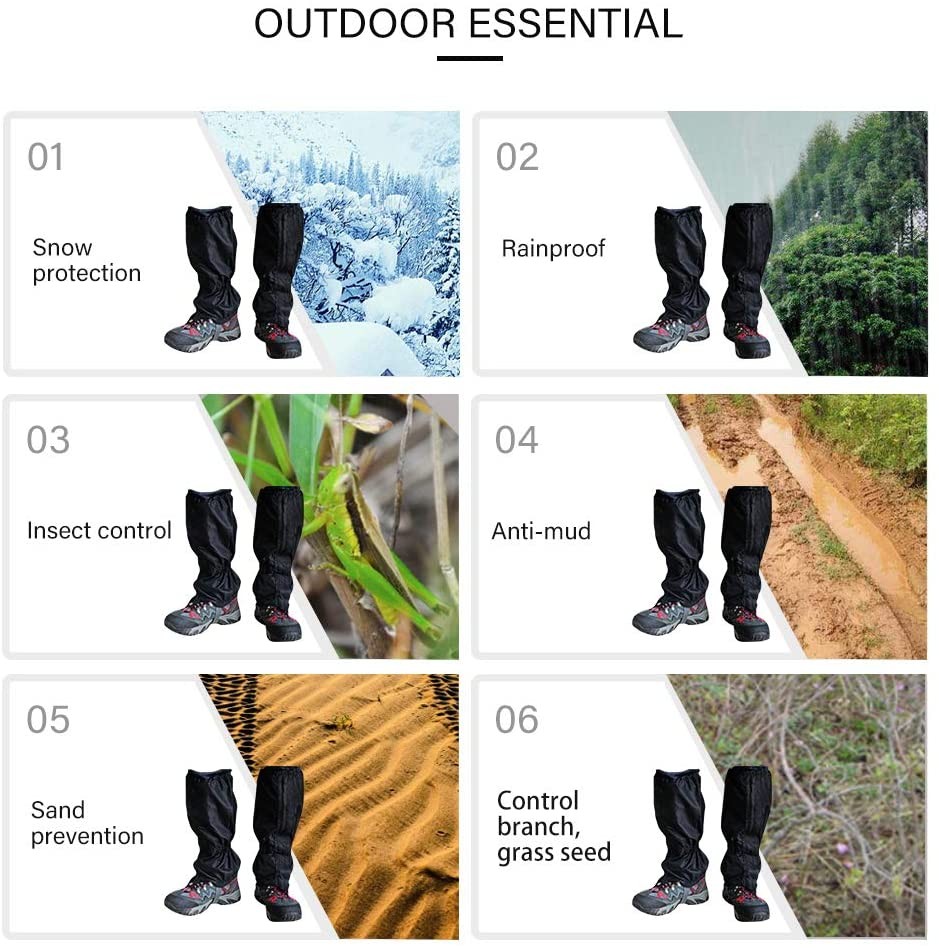 Outdoor Hiking Boots Cover Gaiters Waterproof Leg Protection Snow Legging USA
