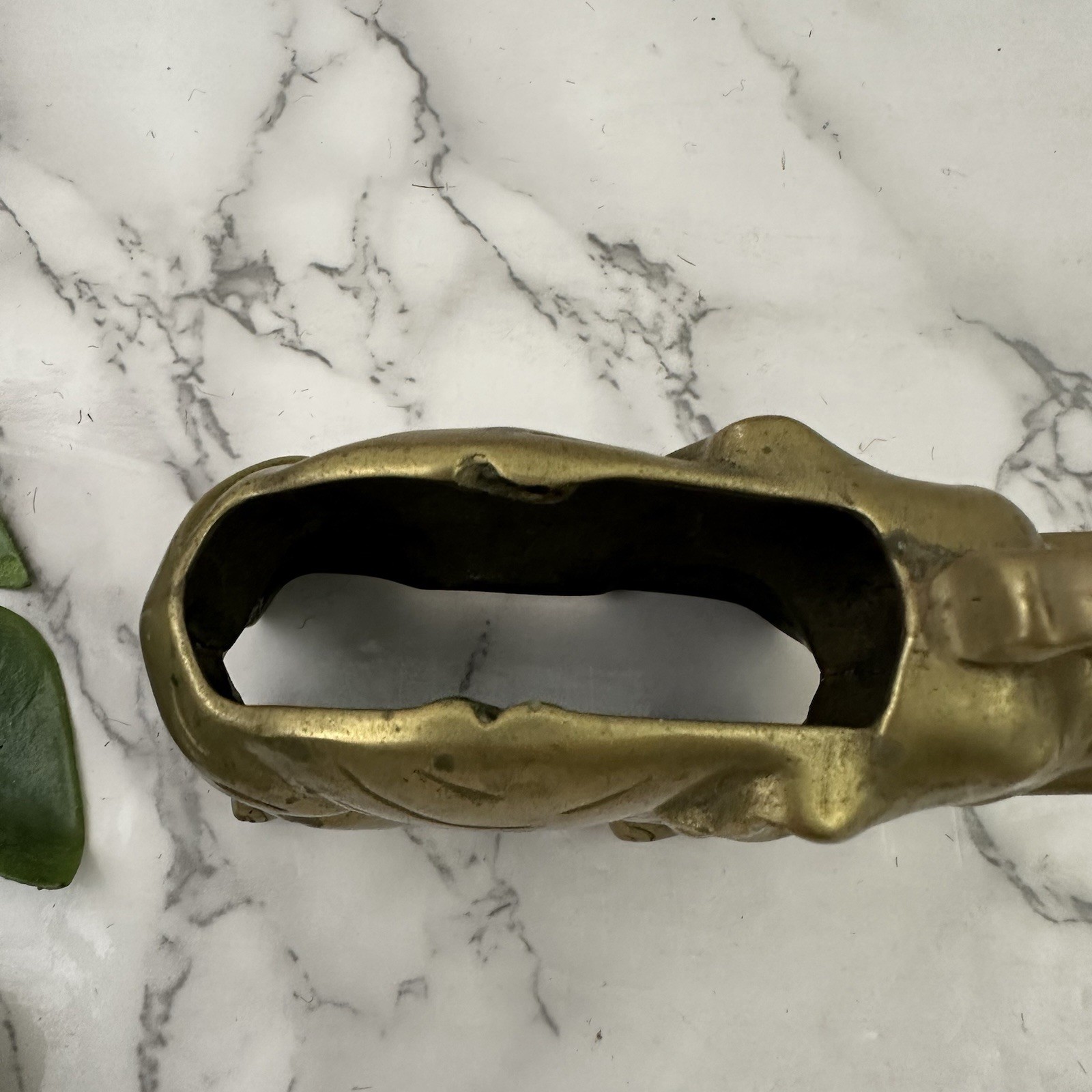 Vintage 80s Brass Elephant Stapler Tape Dispenser Set Desk Decor Metal Novelty