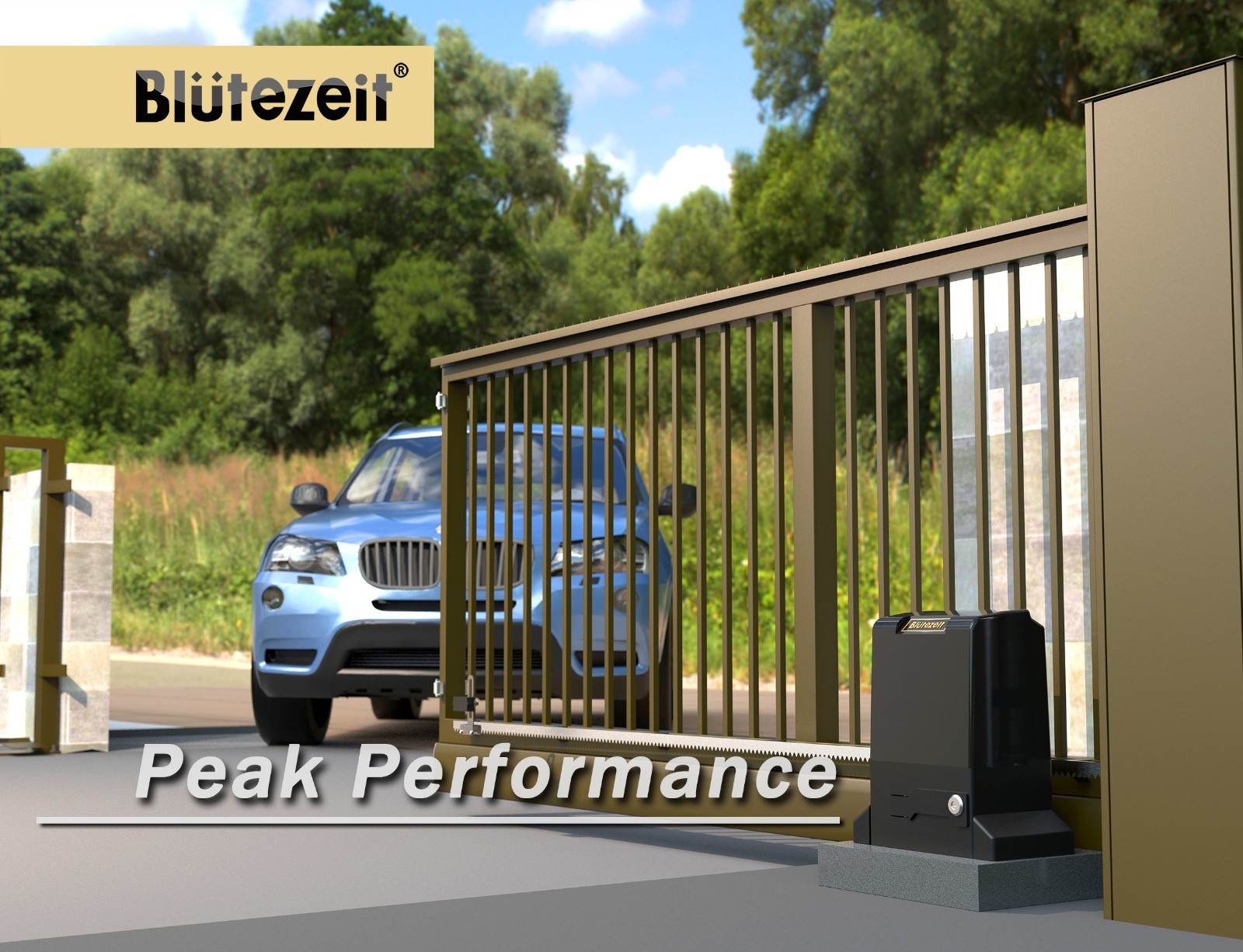 Blütezeit 1800lb WiFi Sliding Gate Opener 1/2HP Rack Driven w/ IR Sensor&Remotes