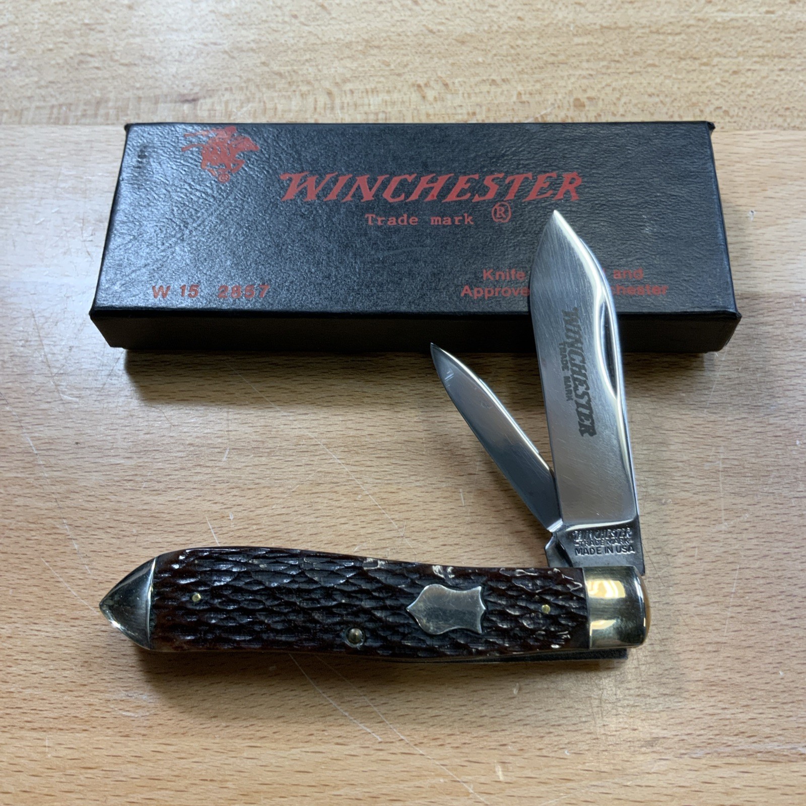 Winchester Torpedo Jack 2857 Two Blade , Original Box Excellent 1987 Made In USA