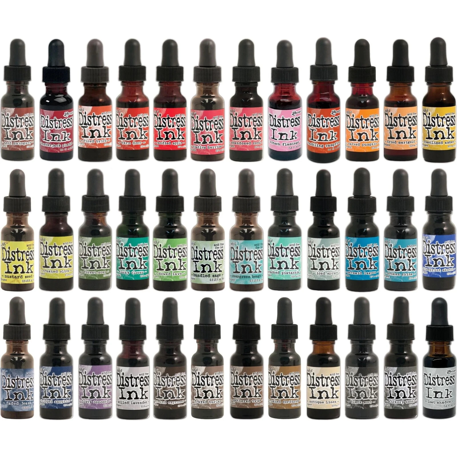 Ranger Tim Holtz DISTRESS REINKERS- 0.5oz bottle- U Pick Color! Updated Often!