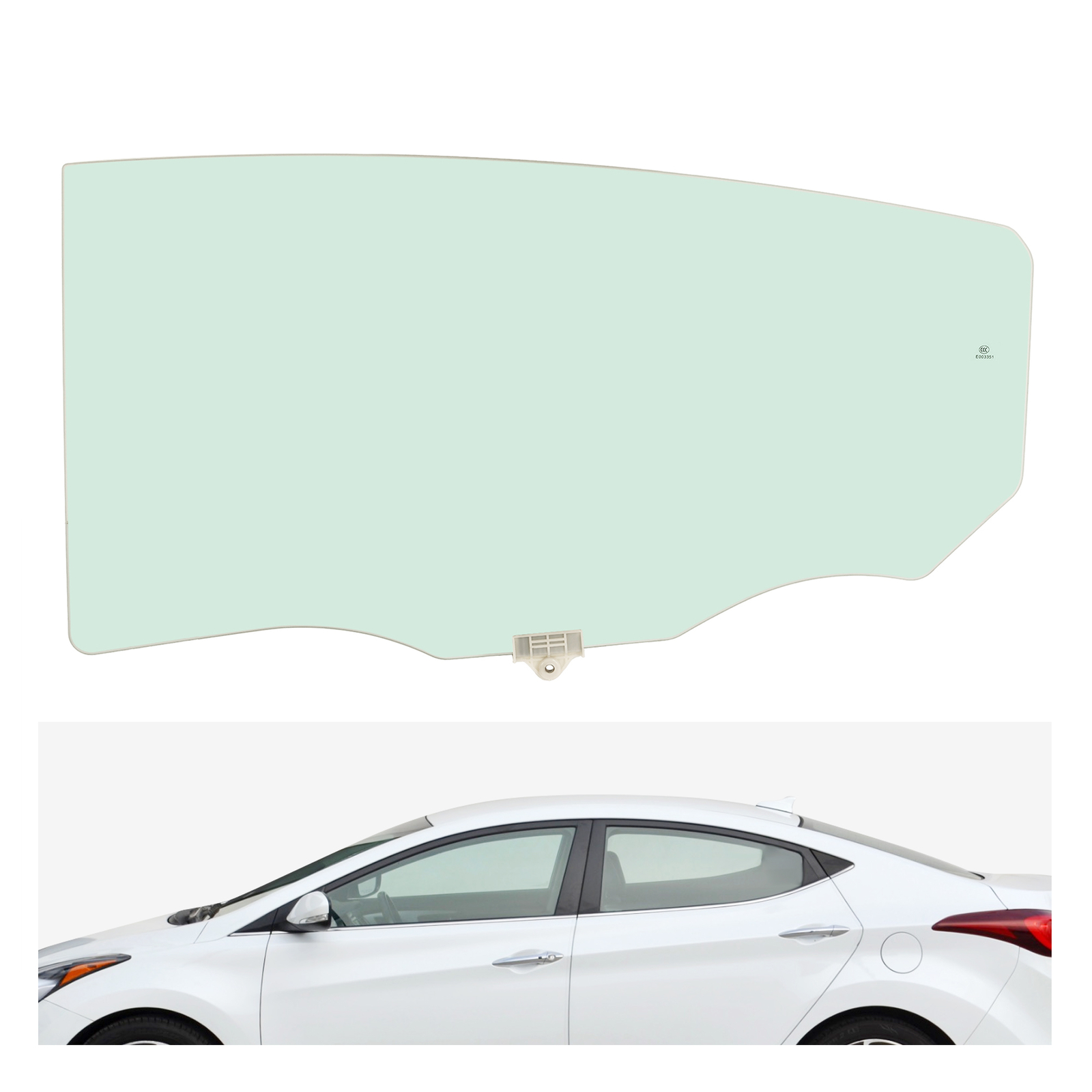 Fits 2011-2016 Hyundai Elantra Sedan Rear Left Driver Side Door Window Glass