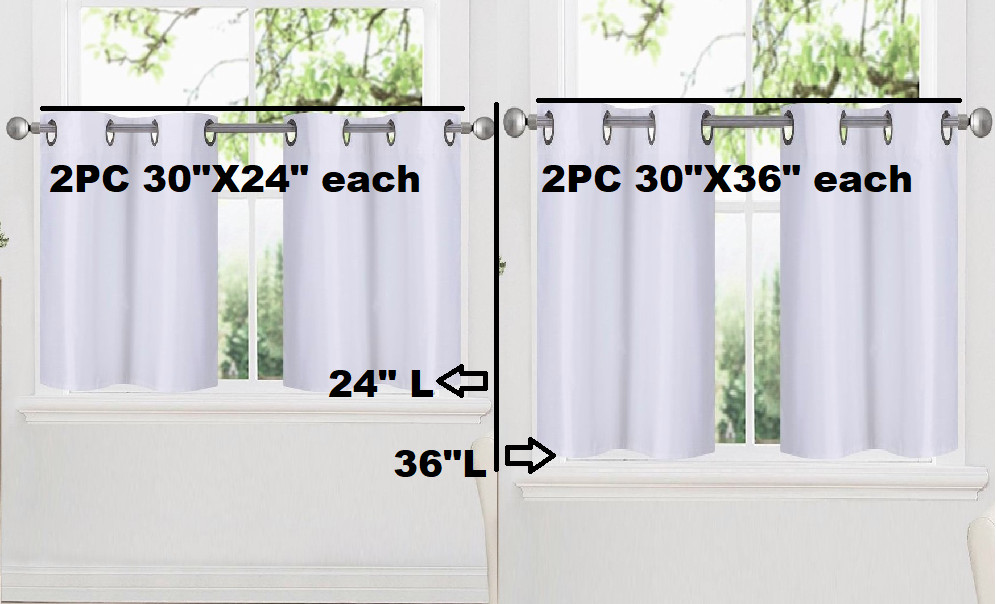 2PC SET VERSATIL LINED BLACKOUT PANELS WINDOW CURTAIN 60" W X 24" OR 36" LENGTH