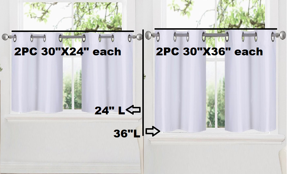 2PC SET VERSATIL LINED BLACKOUT PANELS WINDOW CURTAIN 60" W X 24" OR 36" LENGTH