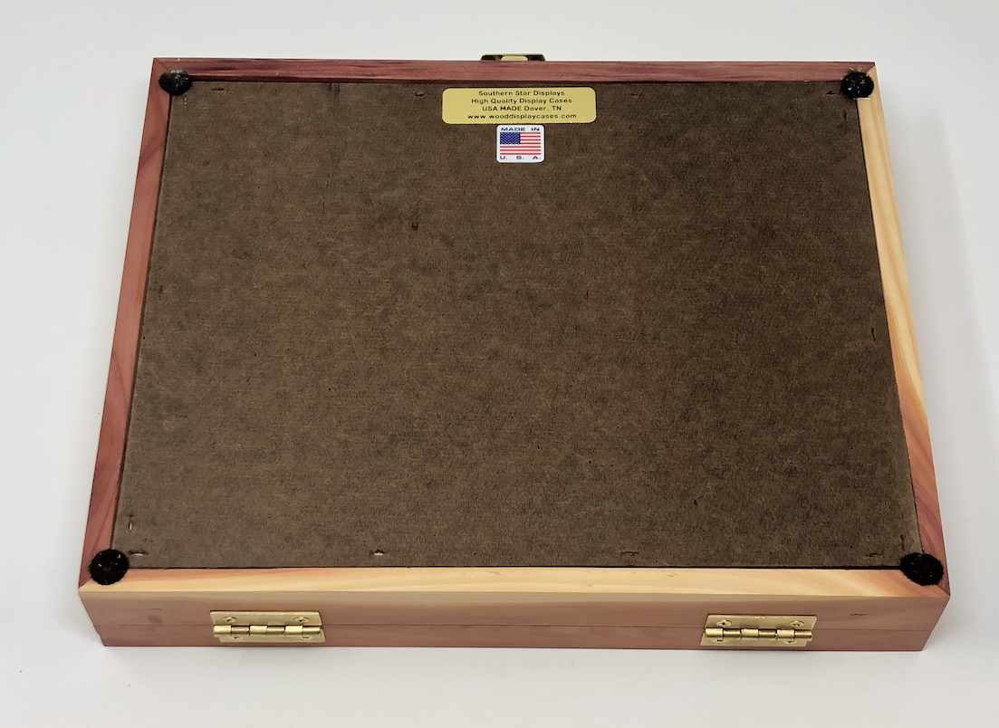 Cedar 9 x 12 x 2 Wood Display Case for Arrowheads Knives Collectibles Coins