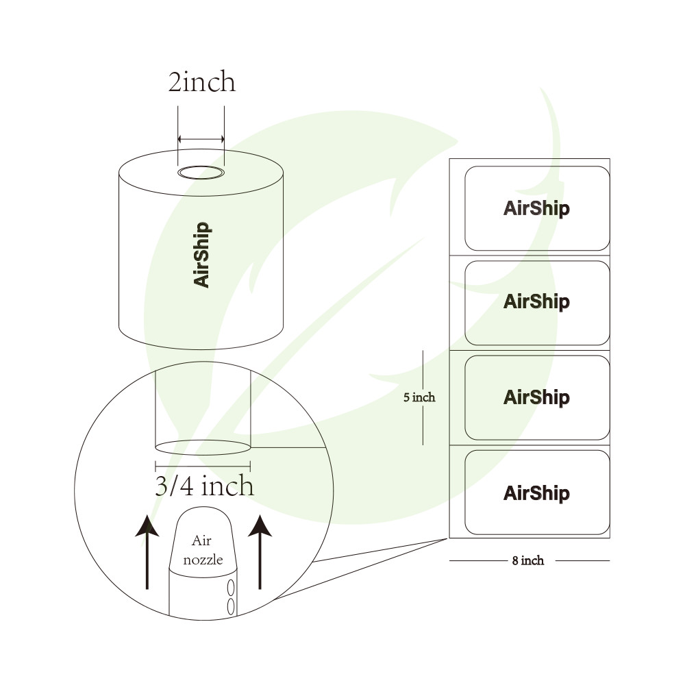 AIRSHIP® Air Pillow Bag Film Cushion Roll Packaging 8"x5" 1000ft 2400pcs (2Pack)