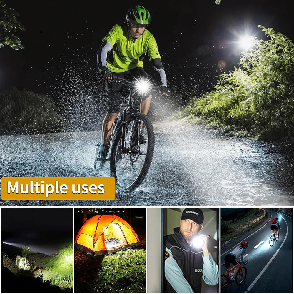 9000LM Super Bright LED Bike Light USB Rechargeable Bicycle Front Rear Headlight