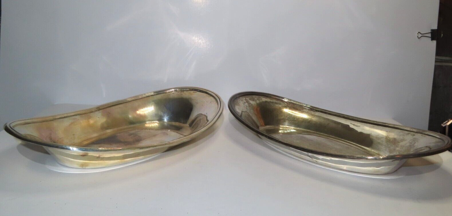 Vintage Silverplate (2) Oblong BREAD TRAYS or PLATTERS 11" x 6.75" Unmarked