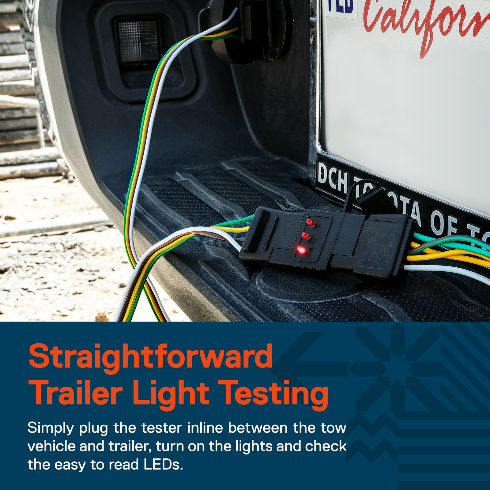 4-Pin Flat Trailer Wiring Tester for Light Wire Circuit Continuity Test