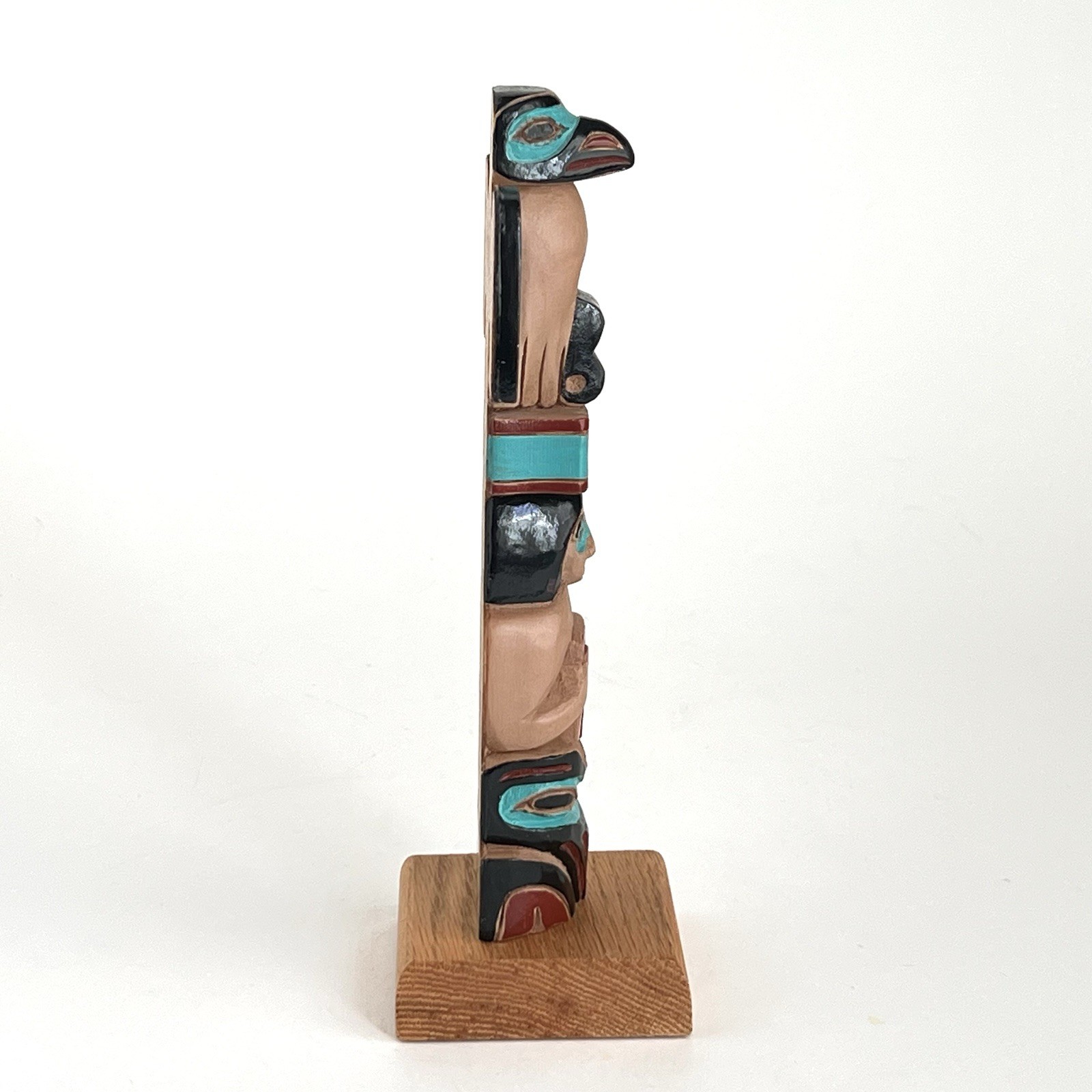 Pacific Northwest Native American Totem Pole Tlingit Raven Chief Box Alaska 10”