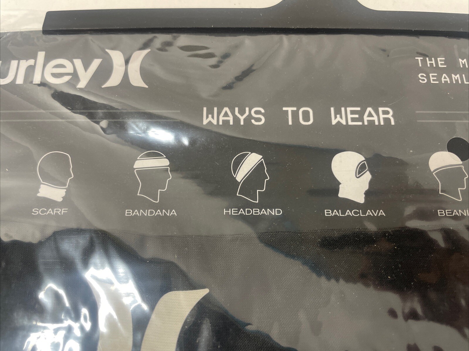 Hurley Lightweight Neck Gaiter Face Mask One Size Black NEW Multi-Functional