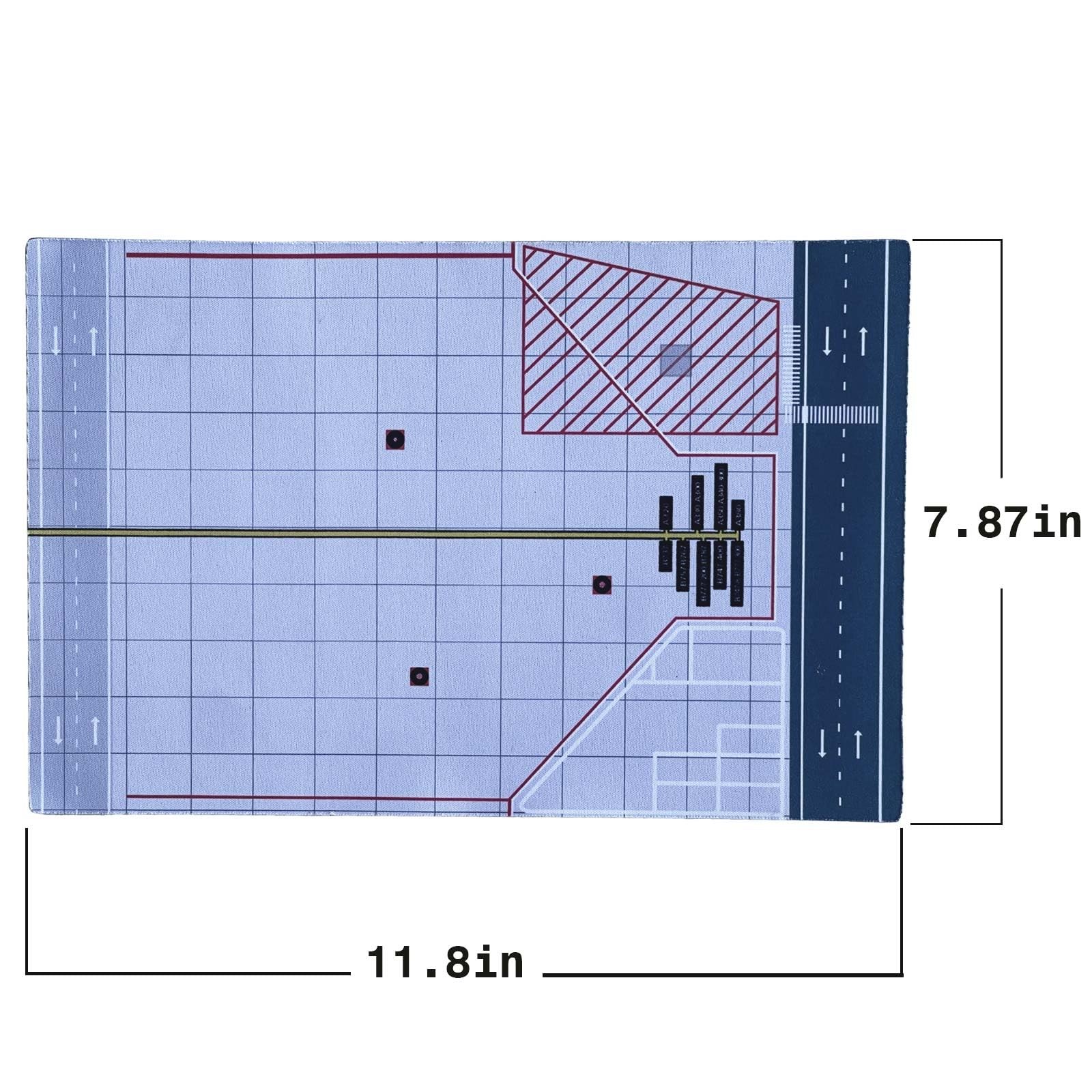 Mahfisj 1:400 Scale Rubber Airport Mat 11.8x7.9 11.8 x 7.9 inches, Gray