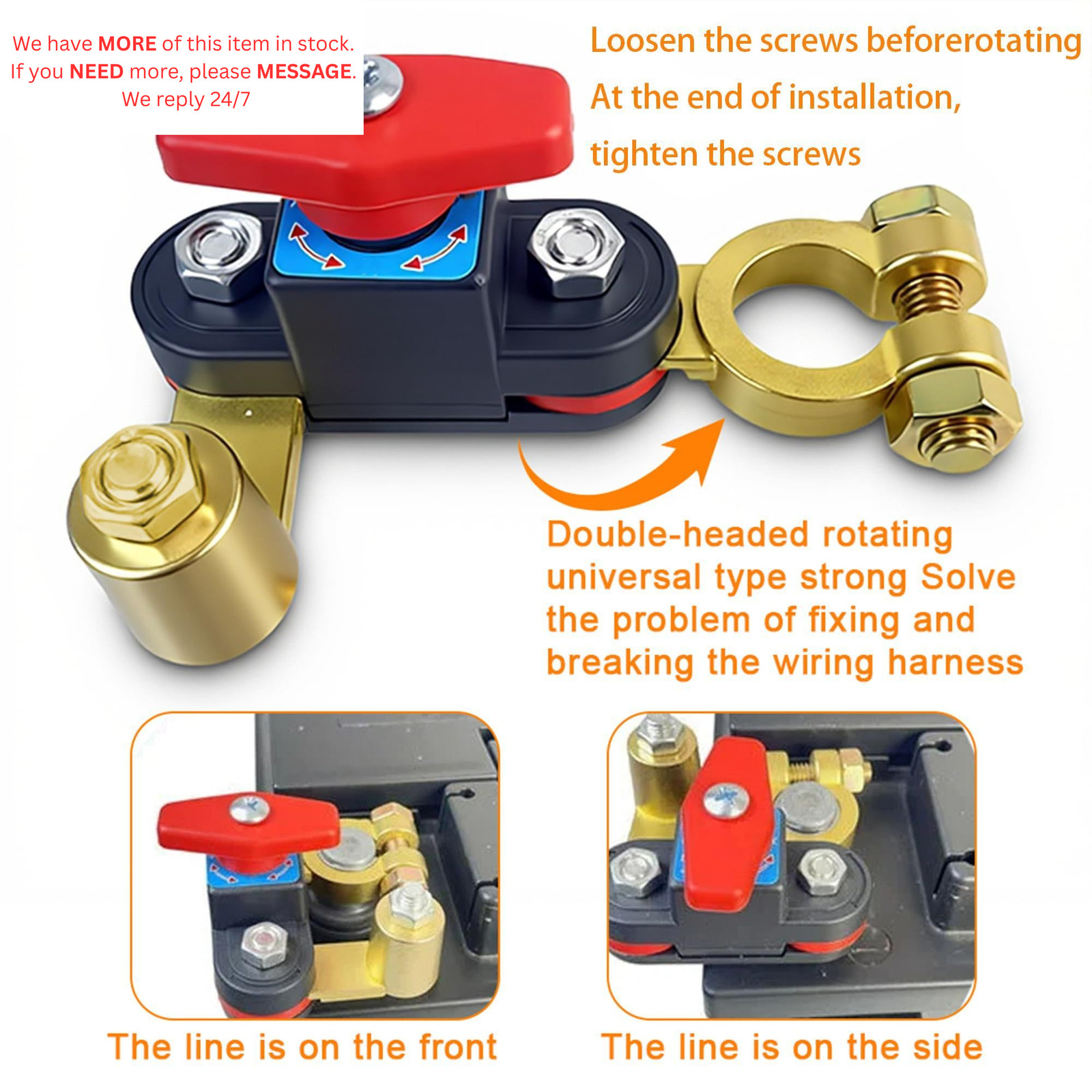 Car Battery Shut-Off Switch, Disconnect Switch with Knob Control,...