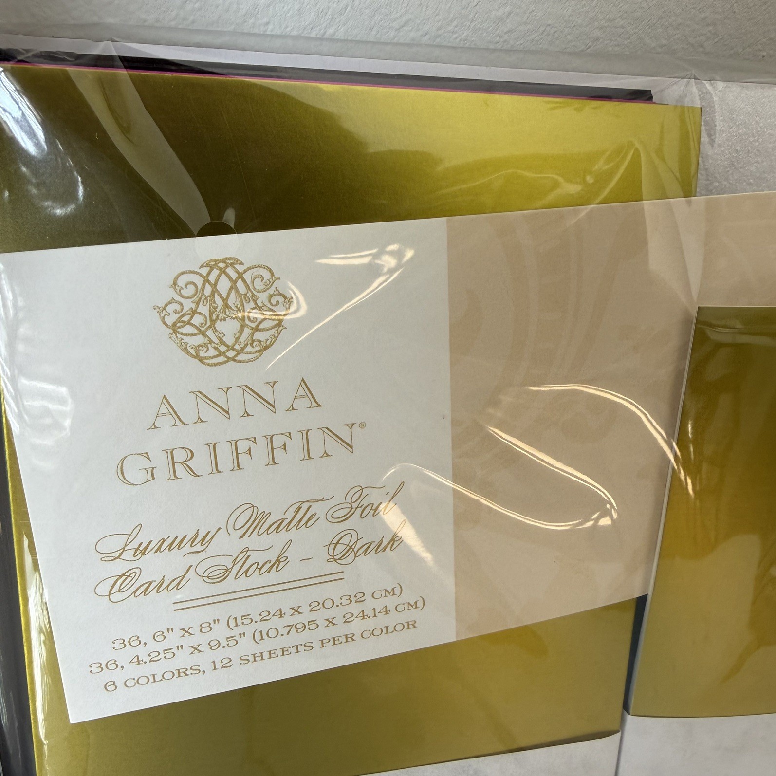 Anna Griffin Luxury DARK Matte Foil Cardstock! 72 Sheets in 2 sizes! 6 colors