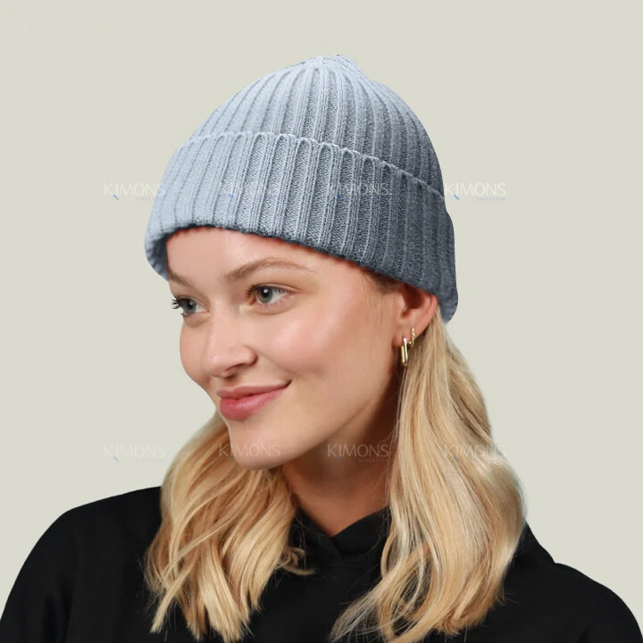 Mini Fisherman Short Beanie Hat Ribbed Docker Winter Warm Knitted Skull Cap Cuff