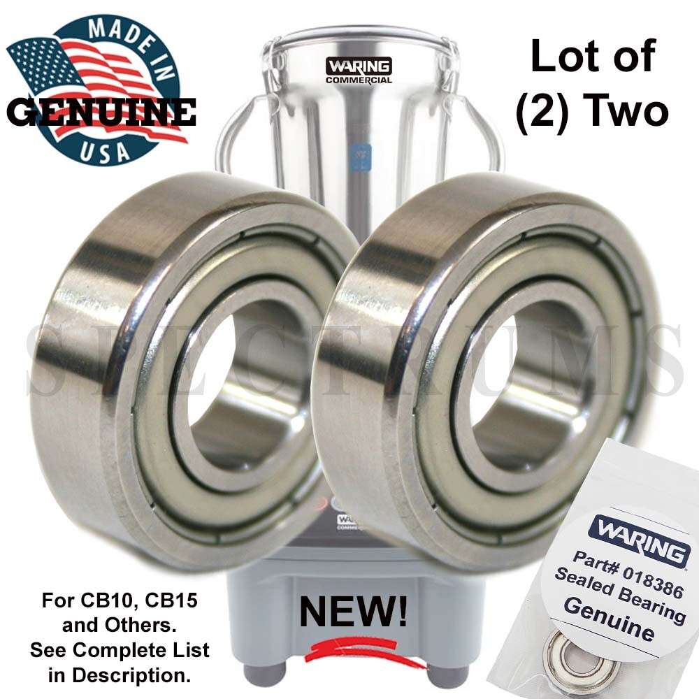 Lot of Two (2) NEW Waring Sealed Bearing 018386 for CB10, CB15 Blenders & Others