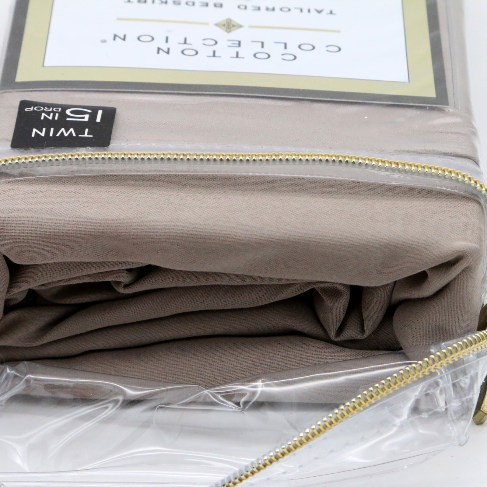 Levinsohn Cotton Collection Silver Solid Twin 15 in Drop Tailored Bedskirt NEW