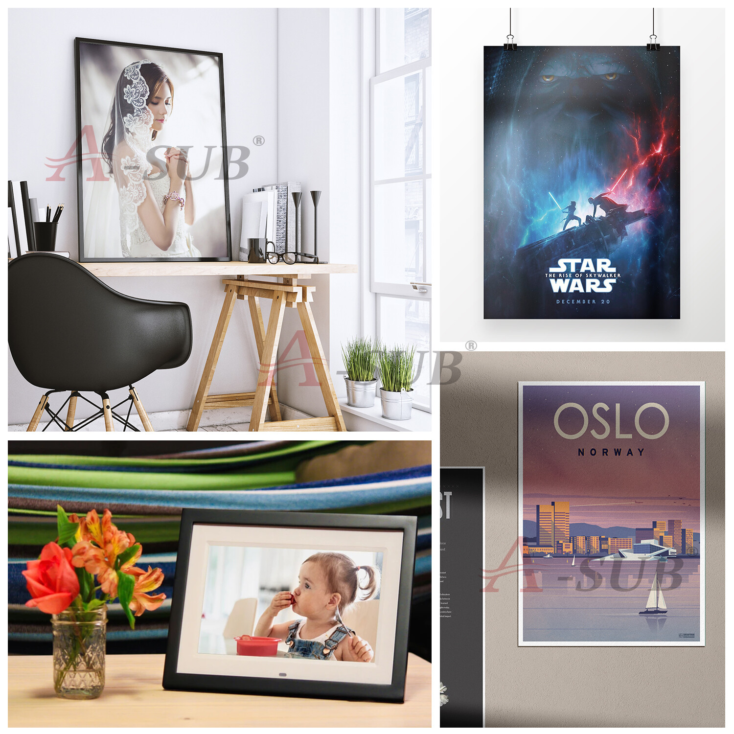 A-SUB Pro Luster Photo Paper 13X19 for Inkjet Printer 250g Semi Gloss 50 PK 66lb