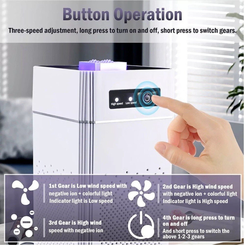 Home HEPA Air Purifier Large Room Air Cleaner for Allergies Smoke Mold Odor Dust