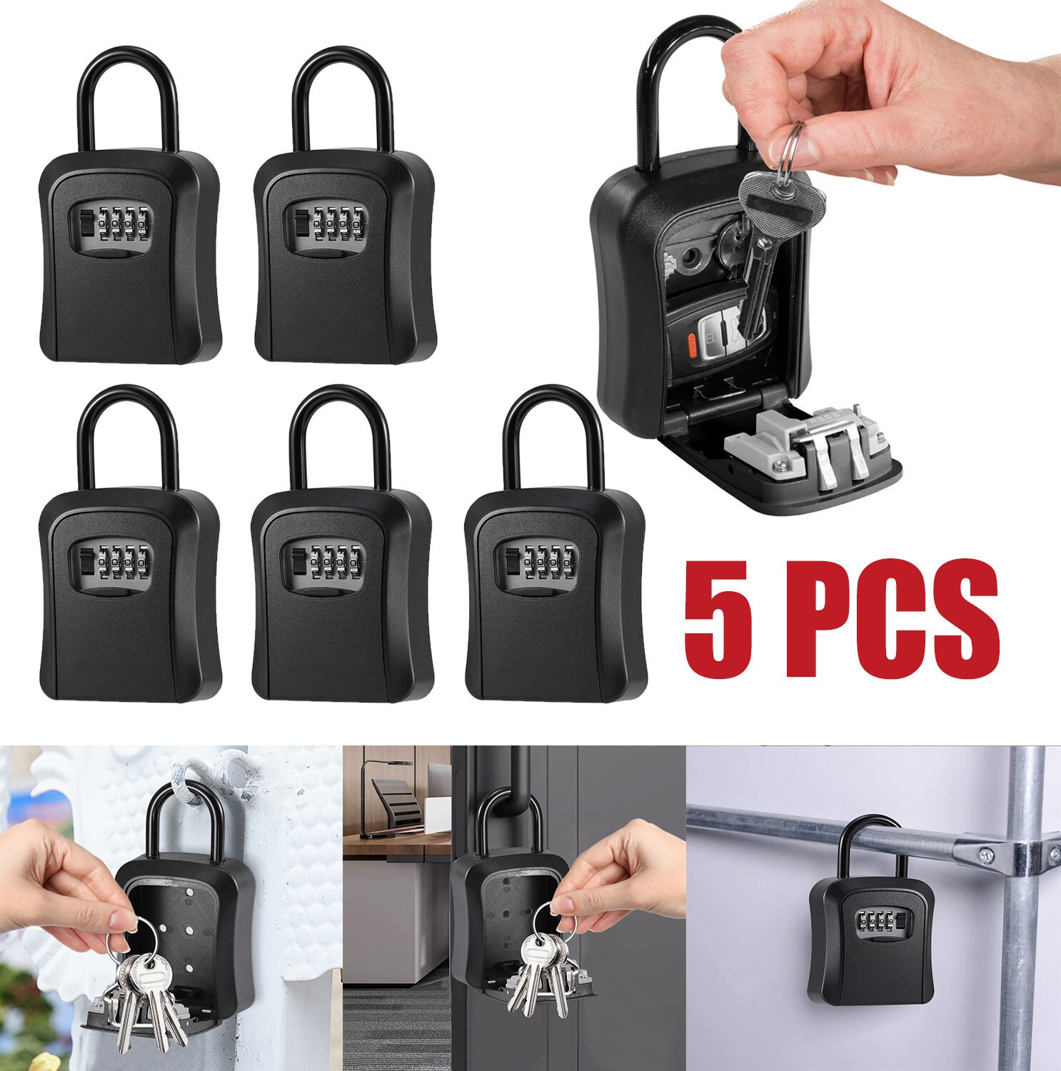 Key Safes Lock Box With 4 Combination Outside Hold For Real Estate Rentals Lots