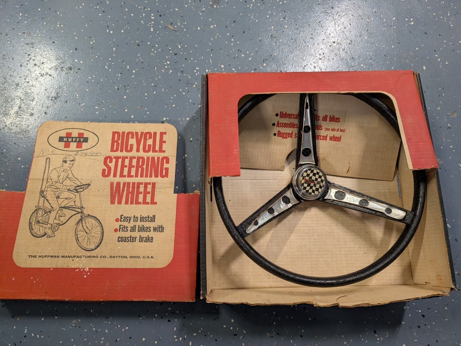 HUFFY STEERING WHEEL ORIGINAL VINTAGE MUSCLE BIKE ACCESSORY in BOX