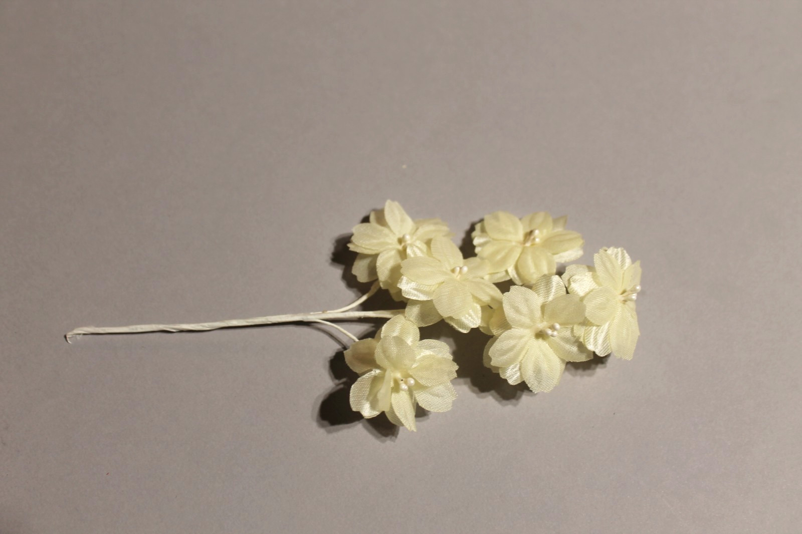 SPRIG OF VINTAGE PALE YELLOW PETITE FLOWERS-ALMOST APPEAR TRANSLUCENT-60'S