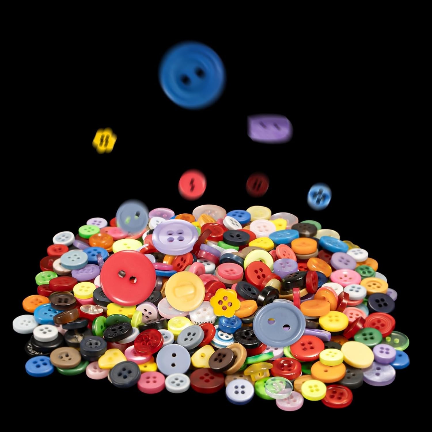 1000 Pcs Resin Buttons, Assorted Sizes Round Craft Buttons for Sewing DIY Crafts