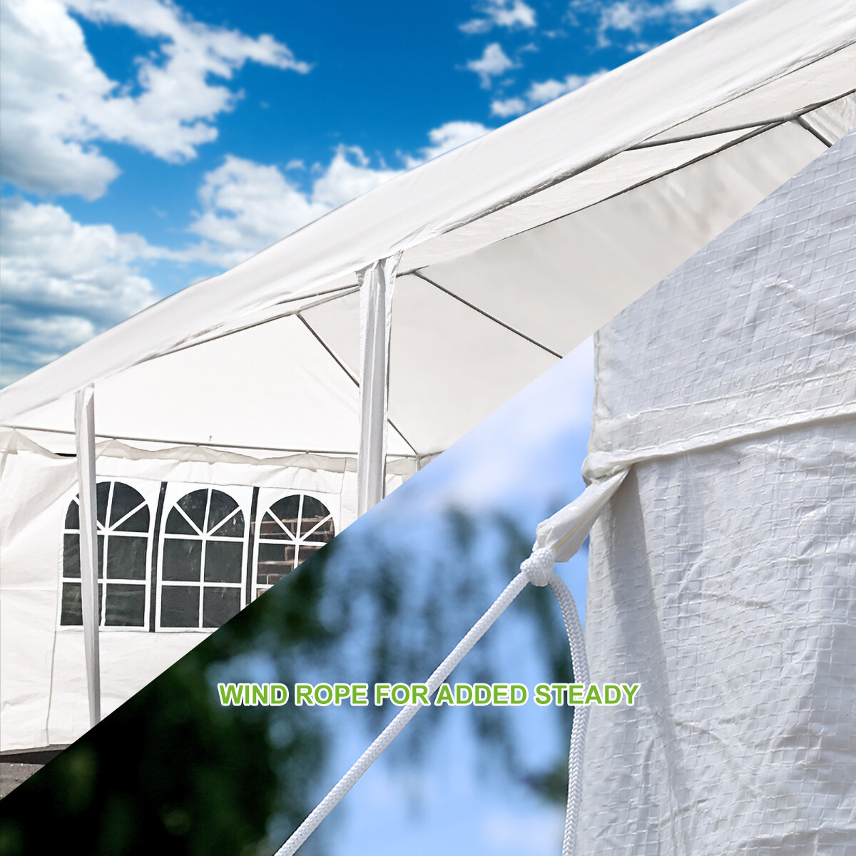 10'x30' Outdoor Canopy Gazebo Patio Wedding Tent Party Pavilion 5-Windows