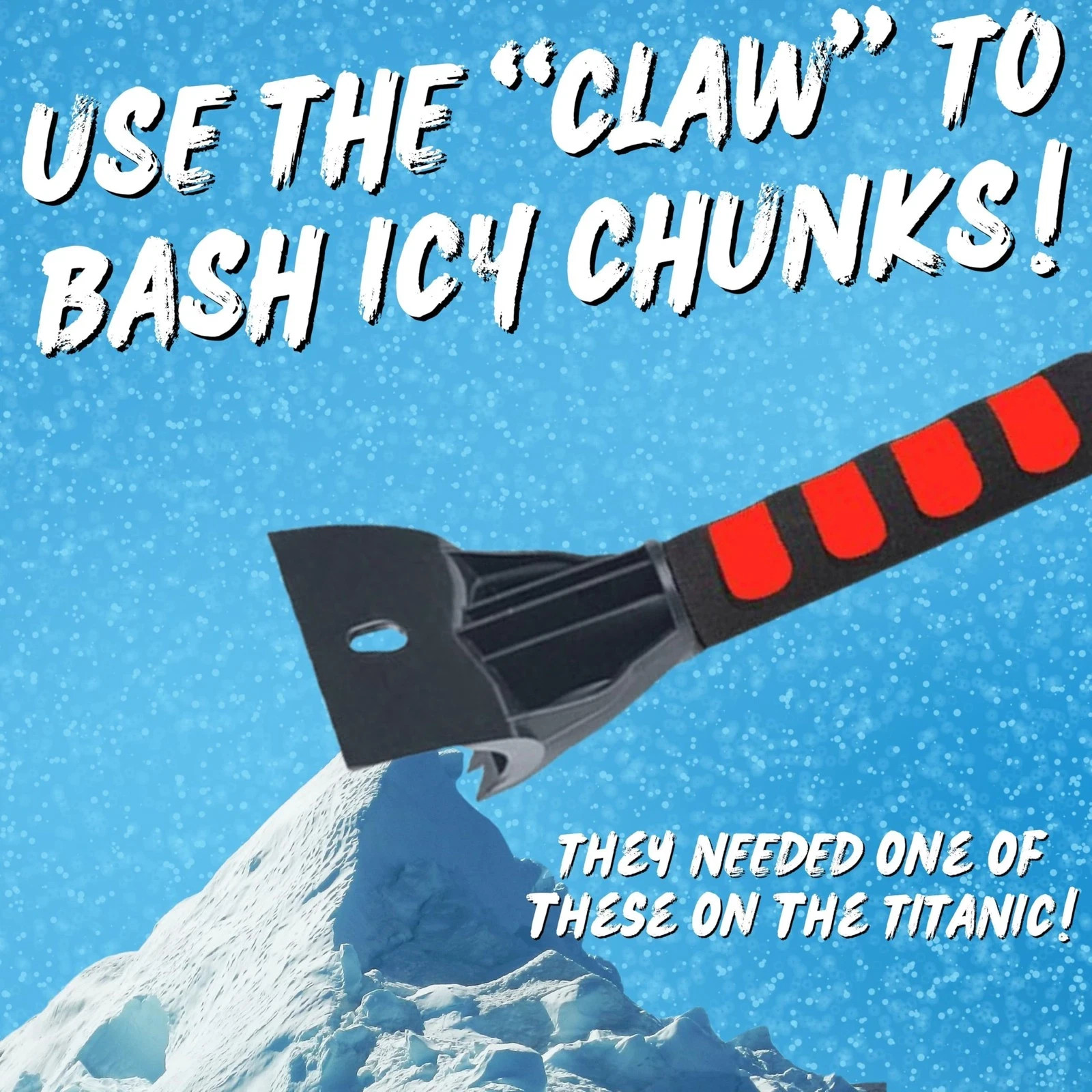 Ice Scraper for Car Windshield & Windows - Tough Reinforced Plastic Handle NEW