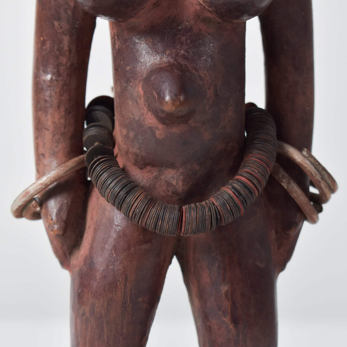 Yoruba Ibeji Female With Coral Necklace Figure Nigeria