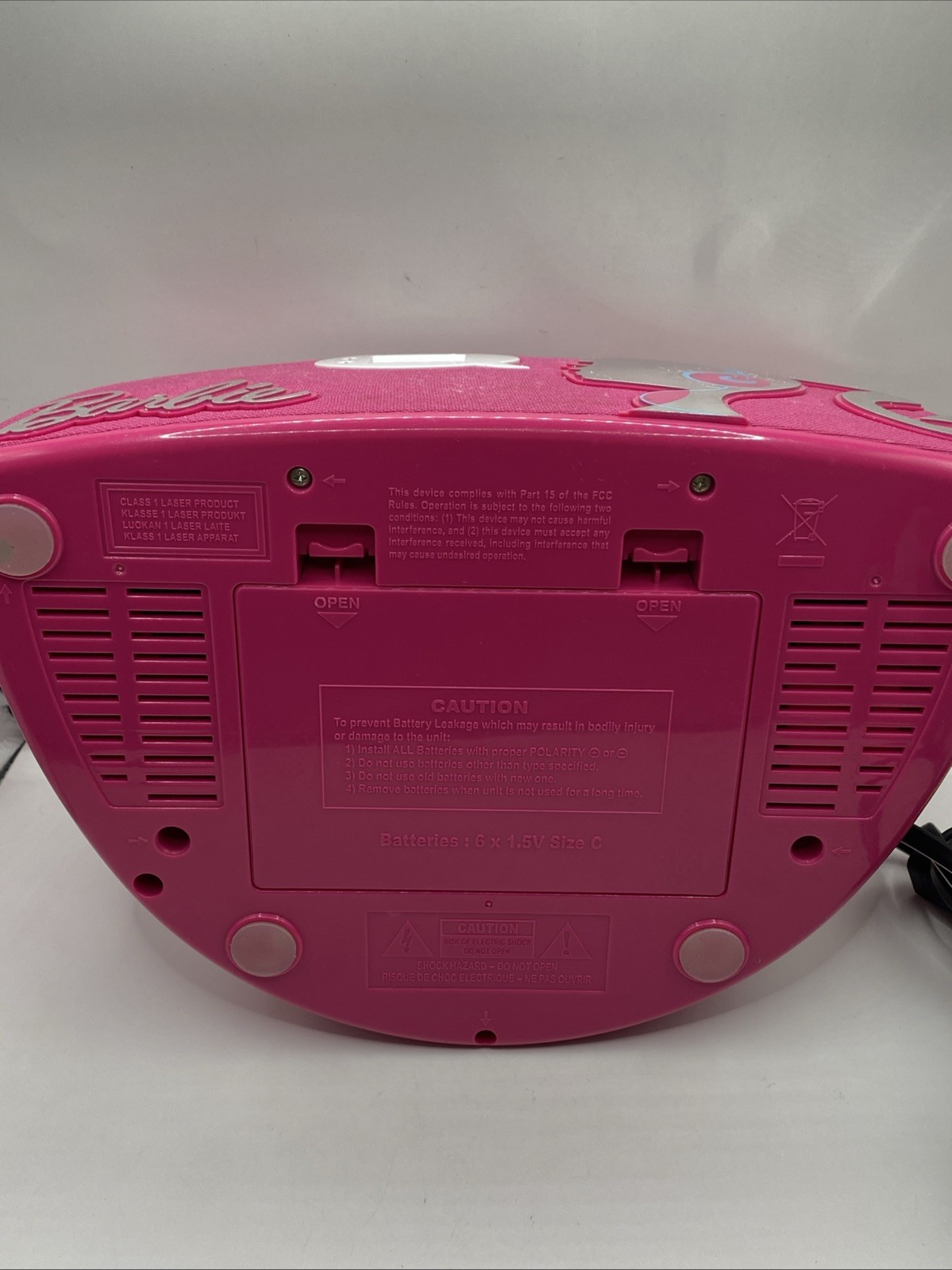 Barbie Glamtastic Boombox CD Player Radio Pink Model BB11045 2011 Works AUX