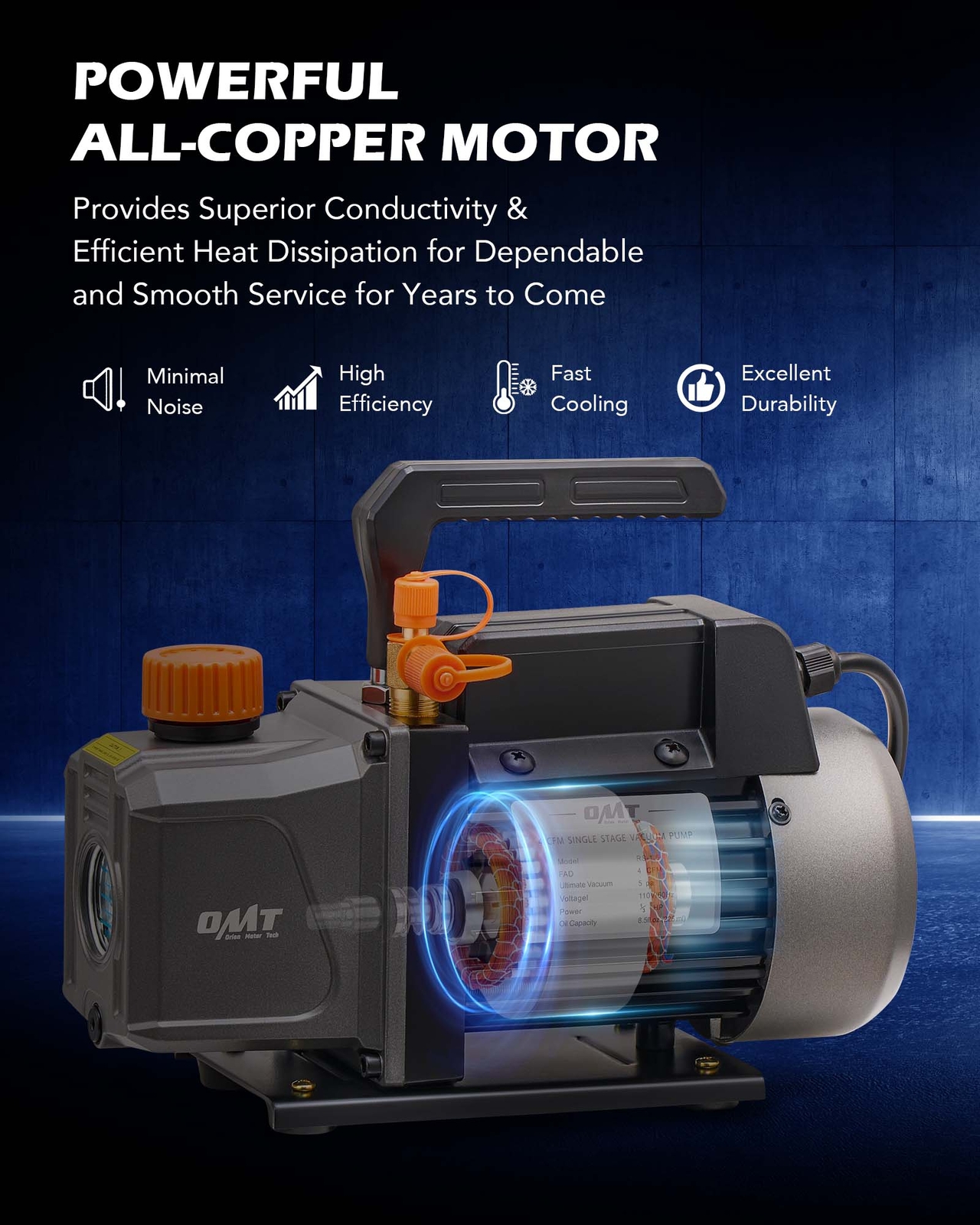 OMT Combo 1/3HP 4CFM Air Vacuum Pump MANIFOLD GAUGE Set HVAC AC Refrigerant Kit